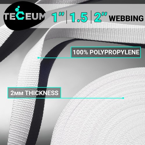 TECEUM 1" weiß Polypropylen Gurtband - 25 Yards - Klettern Basteln Zum Selbermachen - Bild 2 von 9