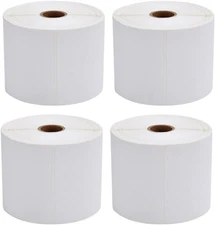MFLABEL® 4 Rolls of 450 Direct Thermal Shipping 450 Labels/ Rolls, White 