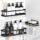 YASONIC Shower Caddy Adhesive, No Drill Bathroom 3 Pack, Black