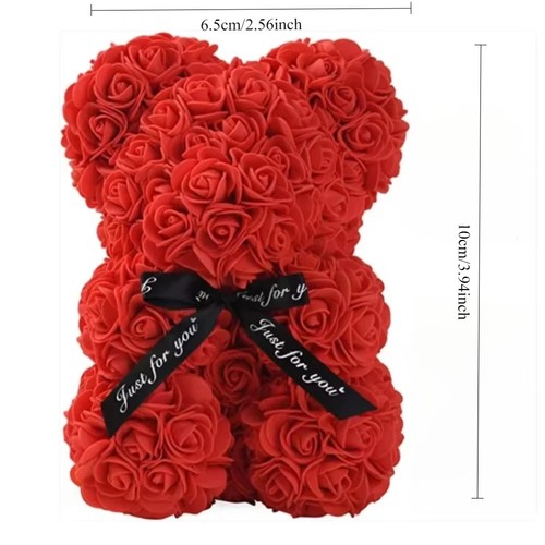 Orsacchiotto Rosa Eterna Fiore Artificiale Nuovo per Compleanno Festa della Mamma Mamma - Foto 21 di 29