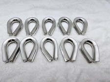 10Pieces Stainless Steel 316 3/8" 10mm Wire Rope Thimbles Heavy Duty Marine G...