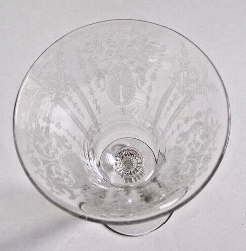 Antique CANDLELIGHT by Cambridge Crystal Clear Etched Wine Glass 6.25" Height - Picture 7 of 10