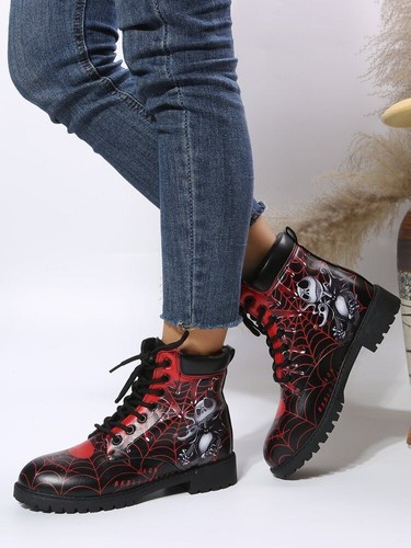 Stivaletti donna blocco grossi scarpe retrò esercito gotico punk platform flatform - - Foto 6 di 68
