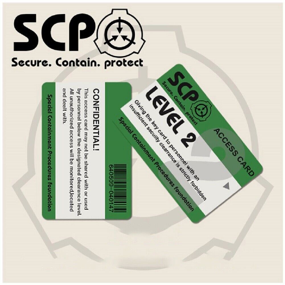 SCP Foundation Pack 1.0 2 Secure Access Cards & SCP Logo 