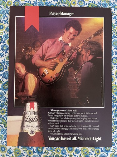 Vintage 1985 Michelob Light Beer Print Ad Gary Villapiano You Can Have It All - 第 1/7 張圖片