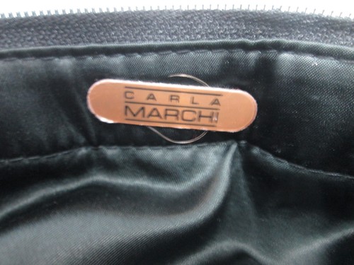 Carla Marchi Vintage black Mesh Metal shoulder handbag purse zip top - 第 15/15 張圖片