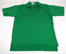 Lacoste Shirt VTG IZOD Size L 90s Vibrant Green Single Pocket Smooth Cotton