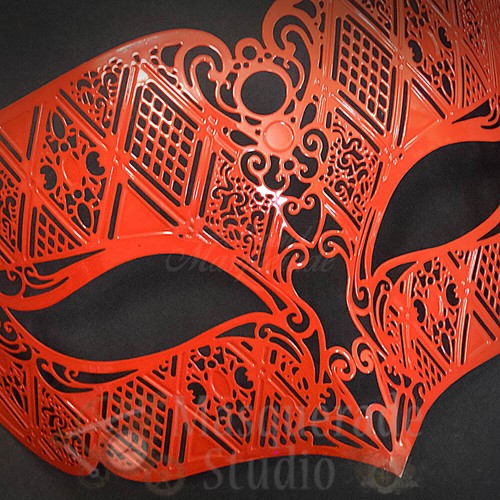 Mens Masquerade Ball Mask Simplistic Filigree Light Metal Mardi Gras Venetian - Picture 29 of 41