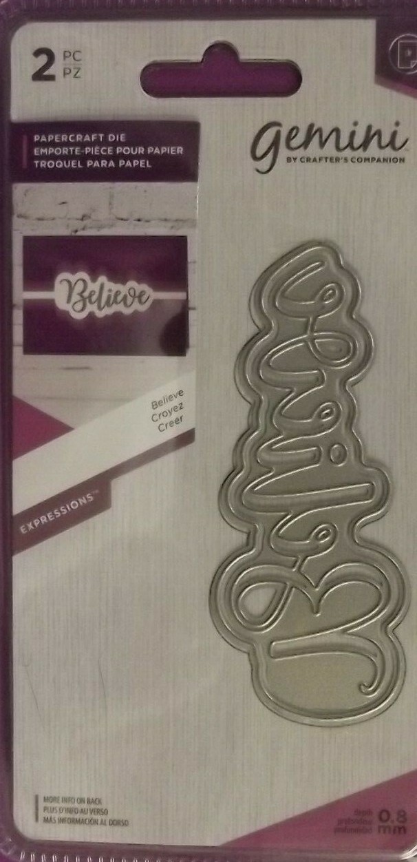 Believe - Crafters Companion Gemini Expressions Innerpage Statement Words Die