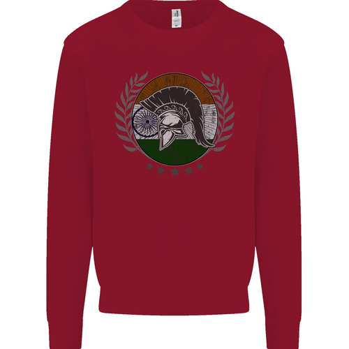 India Bodybuilding Flag Gym Training Indian Kids Sweatshirt Jumper - Picture 7 of 35