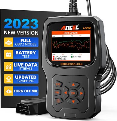 Ancel AD530 OBD2 Scanner Code Reader Car Battery Tester Engine Diagnostic Tool