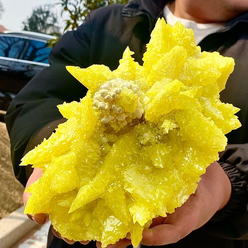 6.75LB Rare yellow sulfur crystal quartz crystal mineral specimen - 第 12/14 張圖片