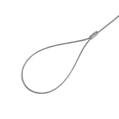 DQ-PP Stahlseil mit Ösen verzinkt Schlaufe Seil Pressklemmen Forstseil ab 0,2 Meter