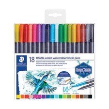 Staedtler Mars Double End Brush Pens 1.0/6.0mm Tips 18/Pk Lettering Invitations