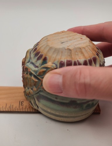 Handgeworfen Kunstkeramik Meeresschildkröte Tee Saki Tasse Windlicht blau lila SIGNIERT Alyssa - Bild 6 von 13