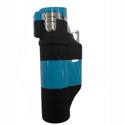 Feuerzeug Atomic Athen schwarz-blau mit Mehrfach-Jet-Strahl Flamme