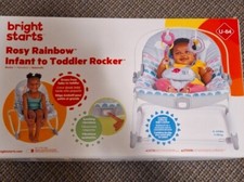 New Bright Starts Rosy Rainbow Infant To Toddler Rocker