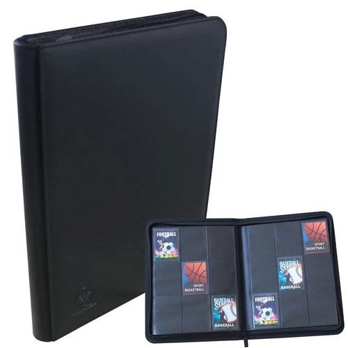 WINTRA Premium 360 Pockets Black Zippered Playing Card Binder - Sturdy Tradin...