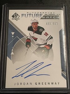 18-19 UD SP Authentic Hockey Future Watch Auto 155 Jordan Greenway /999