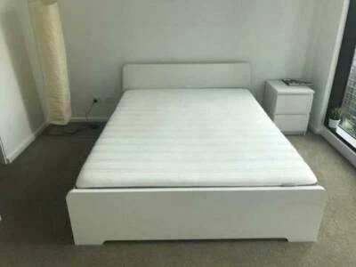 Ikea White Queen Bed And Mattress With Underneath Drawers Beds