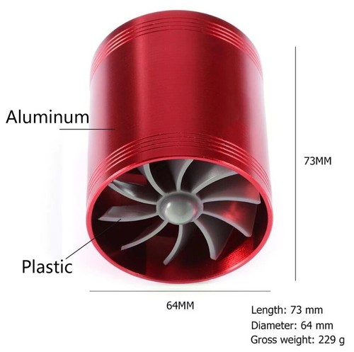 Doppia Turbina Turbo Per Tubo Di Filtro Aria Kit Di Ammissione Diretta Dinamica - Foto 12 di 12