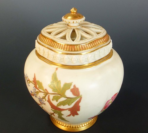 SUPERB 19th. CENTURY ROYAL WORCESTER AESTHETIC MOVEMENT POT-POURRI - 1889 - Picture 8 of 17