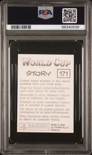 DIEGO MARADONA 1994 Panini WM Story Aufkleber #171 PSA 8 NM NEUWERTIG ARGENTINIEN - Bild 4 von 4