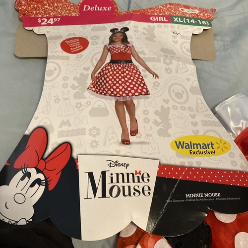 Costume esclusivo Disney Minnie Mouse Deluxe Walmart travestimento ragazze taglia 14/16 - Foto 2 di 9
