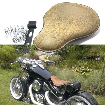 Seat For Harley Sportster Bobber Motorcycle Saddle Leather Spring Solo Bracket