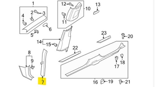 New OEM VW Passat LH A-Pillar Trim Molding 2012-2022 Lower Black 561868237A82V - Picture 3 of 4