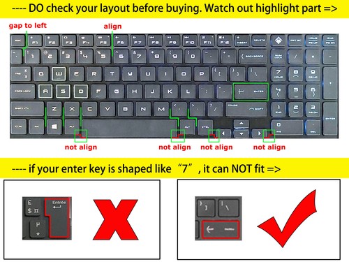 Keyboard Skin Cover Protector for HP Omen 15-DC*** 15-DH*** - Picture 2 of 7