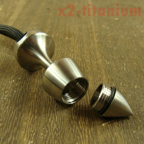 Titanium cone shaped Waterproof Capsule pill Bottle Lanyard bead inverted XH710 - Picture 5 of 8