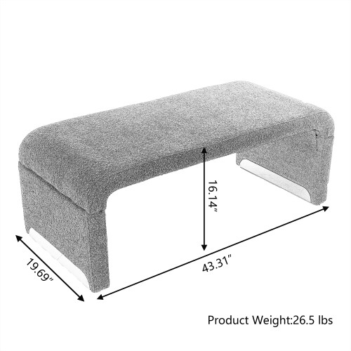Entryway Bench Upholstered Ottoman Bench Footstool For Bedroom Living Room Dorms - Picture 28 of 50