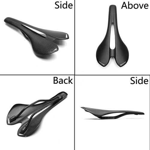 Schwarz Fahrrad Sattel Kohlefaser MTB Mountainbike Vordersitz Matte für Radfahren - Bild 5 von 16