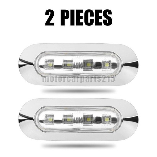 Truck Side Marker LED Clearance Light Lamp Amber Red White 12-24V Trailer Chrome - Picture 28 of 32