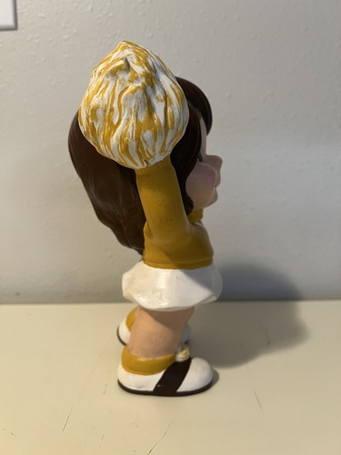 Vintage 1970’s Cheerleader Girl Statue Yellow White Atlantic Mold Ceramic 10” - Bild 4 von 7