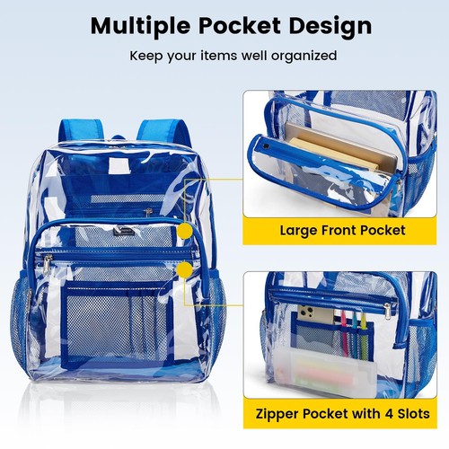Clear Backpack Heavy Duty - Clear Bookbag Large See Through Backpack Plastic ... - Picture 4 of 7