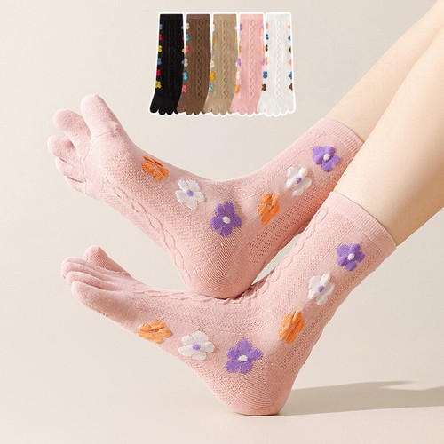 Split Toe Socks Five Finger Cotton Socks Spring Autumn Breathable Crew Socks - Picture 17 of 26