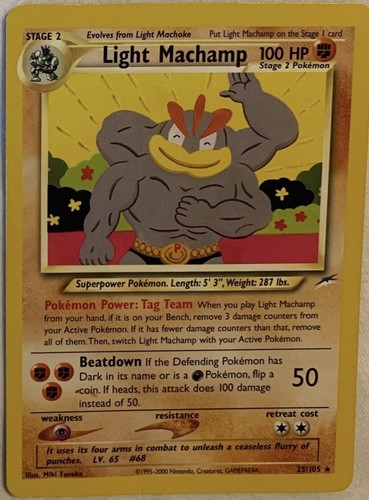 Light Machamp 25/105 Neo Destiny Non Holographic Pokemon Card - Picture 1 of 4