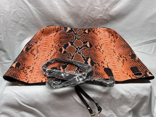 Bolso de mano de piel de serpiente naranja - Imagen 1 de 6