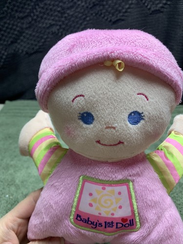 Fisher Price Babys erste Puppe rosa Satin Baby Rassel Lovey 10,5 Zoll Plüsch Stofftier - Bild 3 von 8