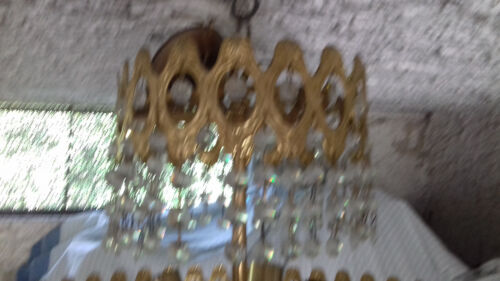 Lampadario vetro 10 punti luce lampada salotto sospensione gocce cristallo oro - Foto 2 di 18