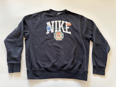 NIKE SPORTSWEAR NSW CLUB Fleece Crew Neck Sweatshirt Black Men's Size Large 