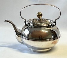 Antiker versilberter Kupferkessel Teekessel Wasserkocher Shabby