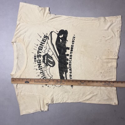Vintage 70s Rolling Stones US Tour 1972 Single Stitch Rock Band T