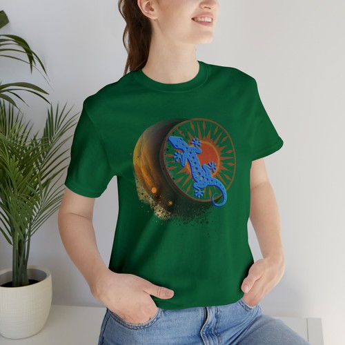 Unisex Jersey Short Sleeve Tee - Gecko - Moon - Eclipse - Picture 118 of 169