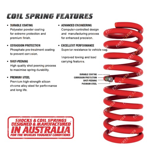 Pair Rear 30mm Lift 250-GVM Load Coil Springs RS40041 4WD Offroad - Picture 3 of 3