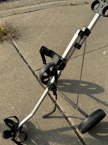 US Kids Golf Light Aluminum Frame Pull Pushcart Golf Bag Roller Caddy Cart - Picture 5 of 11