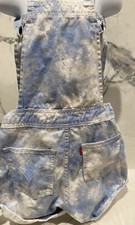 Levi's Girls Shortall Red Tab Size 10R 100 Cotton Light Wash/White