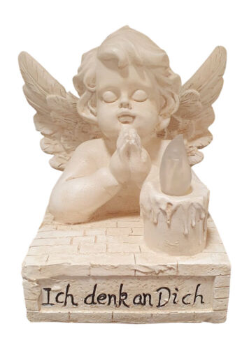 Solar Powered Figurine With Angel Praying (Ich Denk An Dich) - Picture 2 of 5